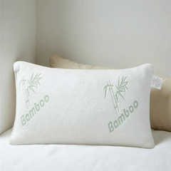 Memory Foam Bamboo Pillow Premium Firm Neck Support and Foam Orthopaedic Hypoallergenic Shredded Bed Pillow PACK OF 1 AND 2 BAMBOO PILLOW.