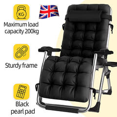 NEW Zero Gravity Chair Reclining Sun Lounger Outdoor Garden Folding Adjustable