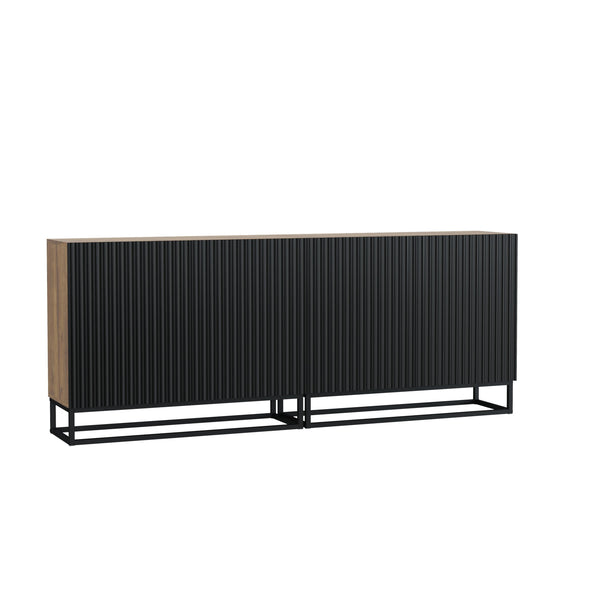 Ripple Duo 200cm Modern Sideboard with Fluted Doors and Storage
