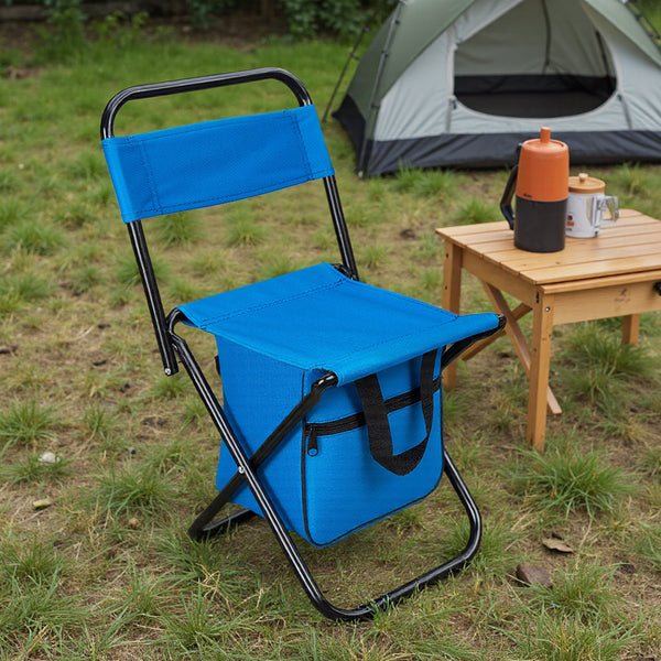 1PC Folding Chair with Storage, Foldable Fishing Seat Lightweight Chair, Portable Chair Home, Small/Large More Colors