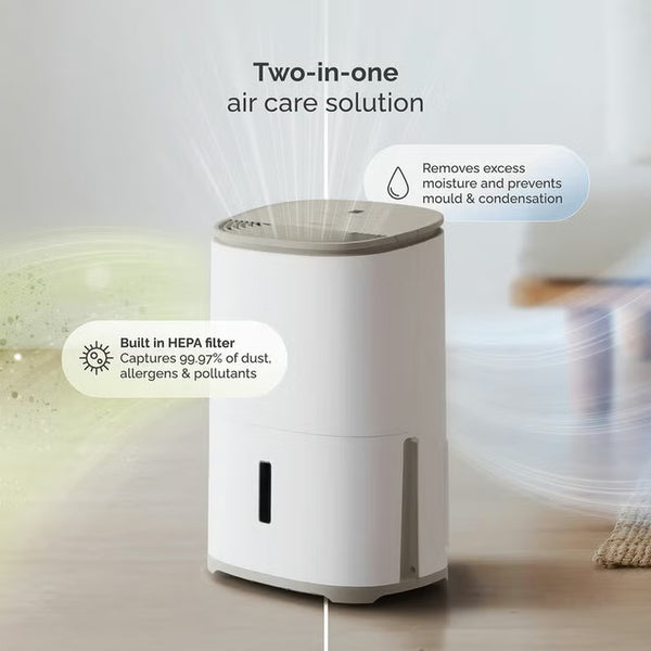 Meacodry Arete One 10L Dehumidifier & Air Purifier in Warm Pebble