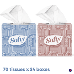 Softy Cosmetic Cube Tissues - 2 ply - 24 x 70 Tissues