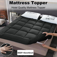 1200 GSM Microfiber Mattress Topper, 10.16 cm Thick, Plush And Fluffy, Suitable for Single, Double, And King Sizes, Featuring Box Stitching, Extra Thick for Halloween And Christmas Presents.