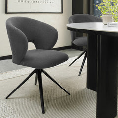 Bentley Designs Alisa round Sintered Stone Dining Table + 4 Grey Chairs