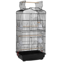 Costoffs Bird Cage Open Top Metal Birdcage with Tray, Feeders, Double-Door, 104.5cm Height