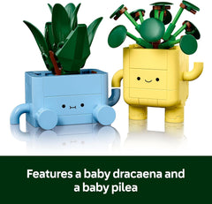 LEGO Botanicals Happy Plants Toy - Crafts Kit for Kids Incl. 2 Artificial Plants with 2 Colourful Flower Pots & Interchangeable Cartoon Faces - Nature Gifts for 9+ Year Old Girls & Teens - 10349