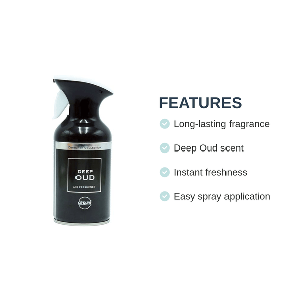 Pack of - 3 Airpure & Fresh Deep Oud Air Freshener Spray 250 ML