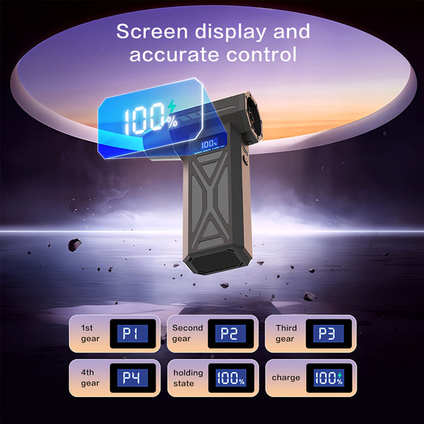 110000 RPM Portable Turbo Fan for Car Cleaning, 4-Speed Wireless Blower | 4000mAh USB-C Rechargeable | Portable Violent Handheld Dusting, Air Buster, Snow Removal, Cooling, Camping, Computer/Keyboard Cleaning - Best Holiday Birthday Gift