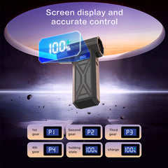110000 RPM Portable Turbo Fan for Car Cleaning, 4-Speed Wireless Blower | 4000mAh USB-C Rechargeable | Portable Violent Handheld Dusting, Air Buster, Snow Removal, Cooling, Camping, Computer/Keyboard Cleaning - Best Holiday Birthday Gift