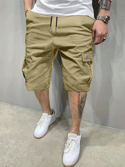 3pcs Men'S Casual Loose Cargo Shorts - Featuring Large Pockets And Letter Prints, Machine Washable Non-Stretch Fabric, Durable Design, Outdoor Style, Street Fashion, a Summer Wardrobe Essential