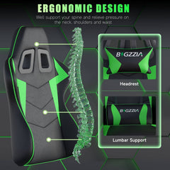 GartistGo Ergonomic Gaming Chair - Gamer Chairs with Lumbar Cushion + Headrest, Height-Adjustable Office & Computer Chair for Adults, Girls, Boys (Without footrest)