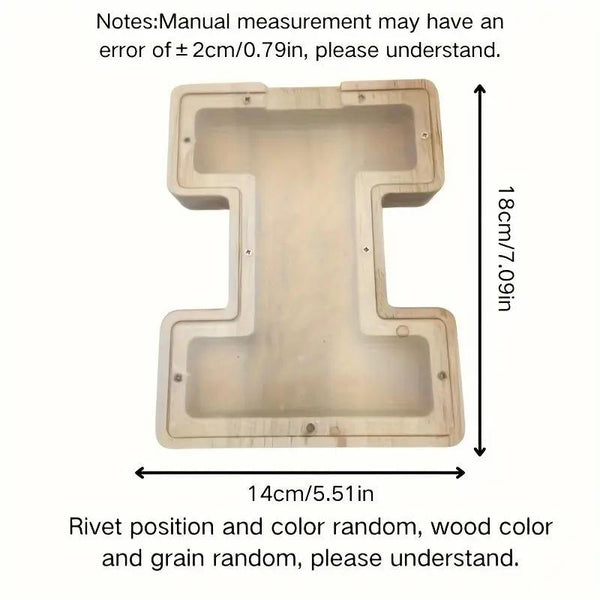 1 unique wooden letter jar - 26 creative A-Z letter storage containers, transparent design, birthday gift idea, home decoration, best friend gift, and functional holiday present.