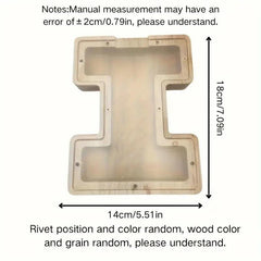 1 unique wooden letter jar - 26 creative A-Z letter storage containers, transparent design, birthday gift idea, home decoration, best friend gift, and functional holiday present.