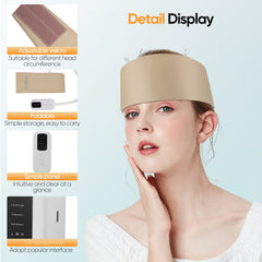 Head Massager, 360° Kneading with 3 Modes & 3 Intensity Levels for Migraine Relief and Stress Relaxation, Home Office Sleep Aid Therapy Device