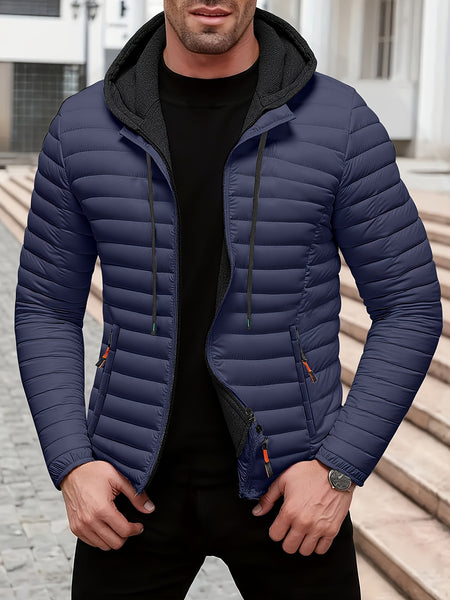 Lightweight Warm Hooded Jacket - Windproof, Ultra-Warm Padding, Quilted Design, Practical Storage Pockets, Suitable for Winter Daily Wear and Outdoor Occasions, Nylon Fabric, Zip Closure, Regular Fit, Winter Coat | Hooded Jacket |