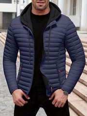Lightweight Warm Hooded Jacket - Windproof, Ultra-Warm Padding, Quilted Design, Practical Storage Pockets, Suitable for Winter Daily Wear and Outdoor Occasions, Nylon Fabric, Zip Closure, Regular Fit, Winter Coat | Hooded Jacket |
