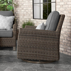 Agio Mckinnon 4 Piece Woven Deep Seating Set + Cover