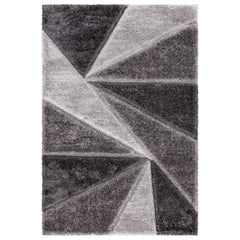 Luxury Soft Shaggy Area Rug – Modern Non-Shedding Geometric Triangles Design, High-Pile Plush Living Room Carpets, Large Thick Rug for Bedroom, Kitchen, Lounge & Home Décor – Contemporary Floor Rug & Mats