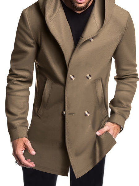 2024 Foreign Trade New Product Men'S Mid-Length Slim Fit Windbreaker Hooded Casual Pure Coat Performance Clothing