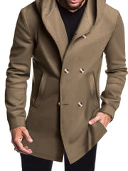 2024 Foreign Trade New Product Men'S Mid-Length Slim Fit Windbreaker Hooded Casual Pure Coat Performance Clothing