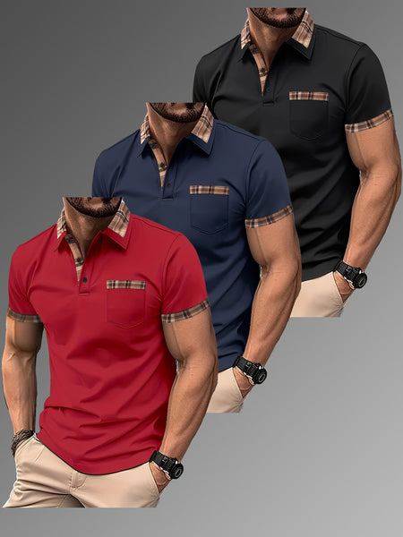3pcs Set of New Men'S Casual Office Administrative Shirts