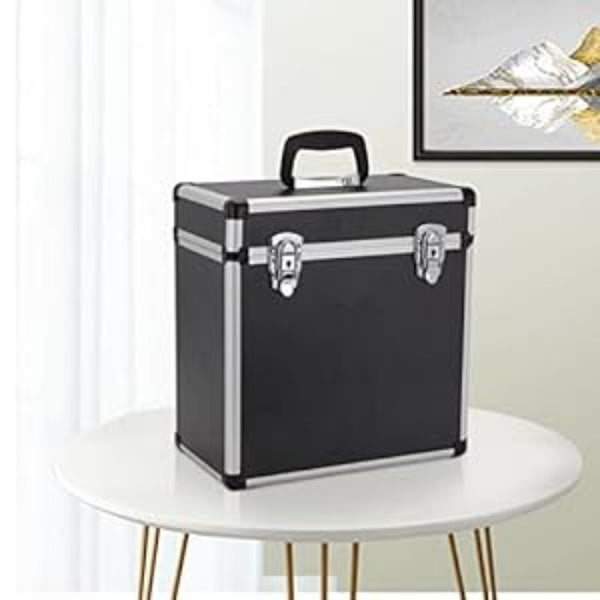 Vinyl Record Storage 12, LP Case Album Collection DJ Carry Storage Cases Lockable Box LP Case Vinyl Record Storage Carry Box Holds up to 50pcs Albums Record Collection Chest