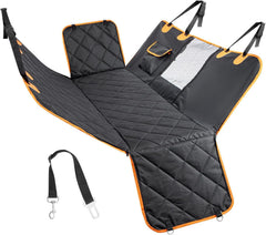 Dog Car Seat Cover, Dog Hammock for Car Back Seat, Car Dog Bed with Mesh Window and Storage Pocket