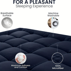 Super Soft 4Inch/ 10 Cm Deep Fill Mattress Topper Luxury Quilted Bed Pad With Elastic Corners Breathable, Durable, Machine Washable, Ideal For Single, Double, King Super King UK Bed Size