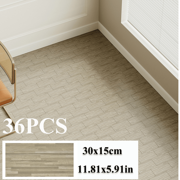 36-Pack High-Quality Self Adhesive Floor Tiles, 15x30cm Peel and Stick SPC Vinyl Planks for Kitchen, Bathroom, Bedroom & Living Room, Realistic Stone/ Wood Look Efffect Waterproof PVC Flooring, Easy DIY Installation