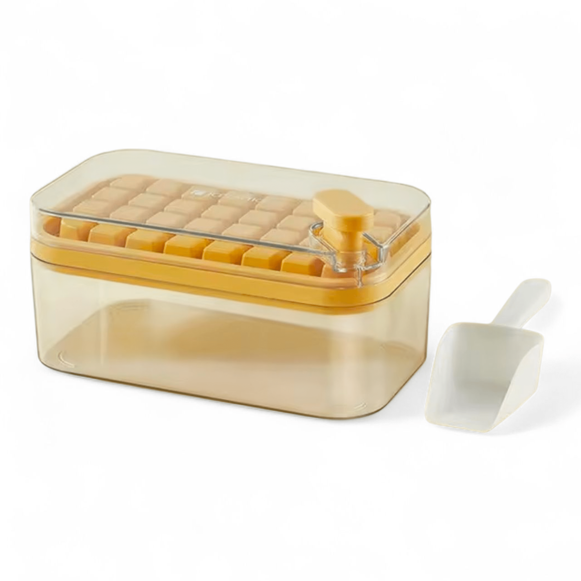 Ice Cube Tray with Lid and Bin, 56pcs Ice Cube Mold, 2 Trays & Ice Scoop, BPA