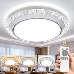 LED Ceiling Fan Light, 3-Color Dimmable Fan Ceiling Light, Suitable for Living Room, Bedroom, Kitchen, And Study Application with Remote Control, for Room Ventilation