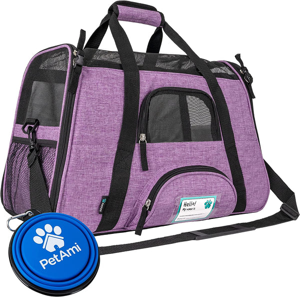Petami Airline Approved Pet Carrier for Cat, Soft Sided Dog Carrier for Small Dogs, Cat Travel Supplies Accessories for Indoor Cats, Ventilated Pet Carrying Bag Medium Large Kitten Puppy, Large Pink