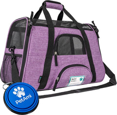 Petami Airline Approved Pet Carrier for Cat, Soft Sided Dog Carrier for Small Dogs, Cat Travel Supplies Accessories for Indoor Cats, Ventilated Pet Carrying Bag Medium Large Kitten Puppy, Large Pink