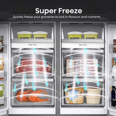 Hisense RQ758N4SWSE, Pureflat Multi Door Fridge Freezer, E Rated in Silver