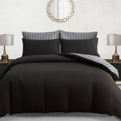 Luxury Reversible Duvet Cover Set with Matching Pillowcases – Single, Double, King & Super King Sizes – Soft Breathable Microfiber Bedding Set UK – Brick Pattern