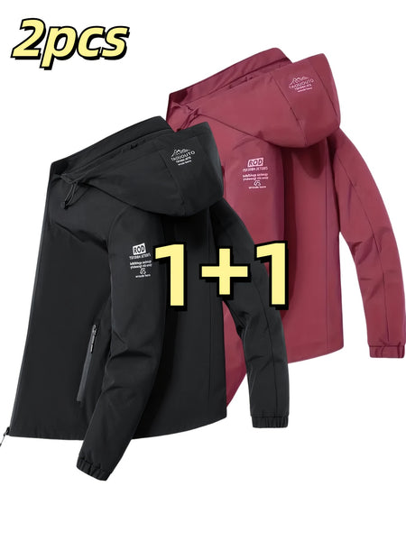 Windproof Detachable Hooded Jacket Korean Style Loose Fashion Handsome Casual Men's Top