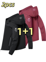 Windproof Detachable Hooded Jacket Korean Style Loose Fashion Handsome Casual Men's Top