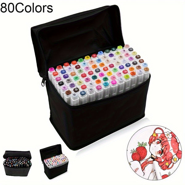 204/ 168/100/80/60 Colors Coloring Pens, Christmas Art Supplies Art Markers with Bag, Dual-Tip Graffiti Pens for Adults Coloring, Alcohol-Based Drawing Pens for Sketching Illustration - Perfect Easter Gifts, Mother's Day Gifts Suitable for Painting