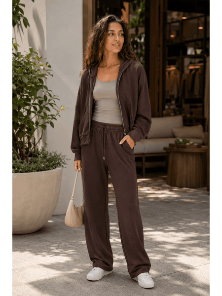 Women'S Soft Touch Tracksuit Set, Zip Up Hooded Jacket & Joggers, Casual 2pcs Lounge Wear Co Ord Outfit, Casual and Sports Wear, Gym Wear Street Wear