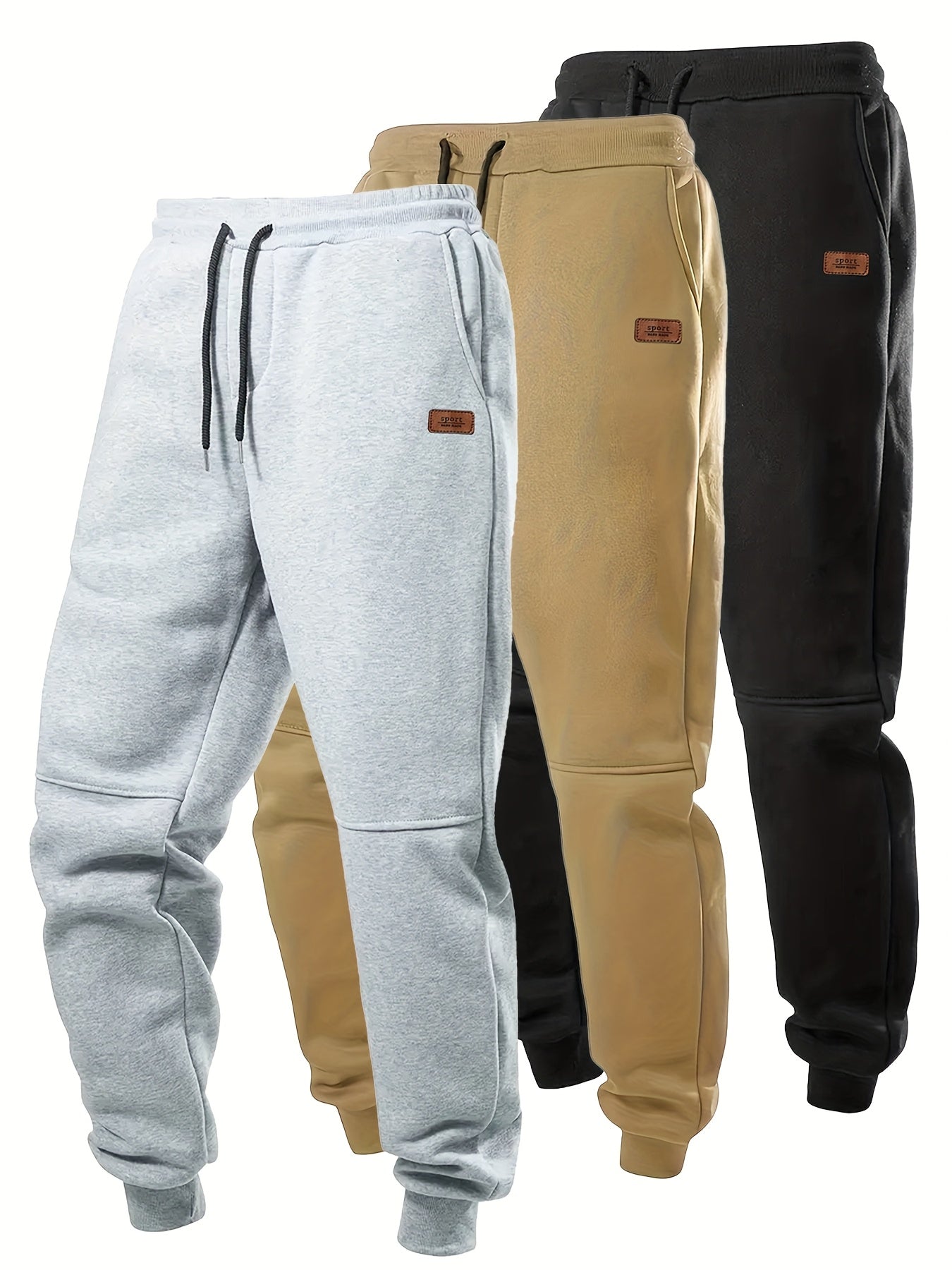 3pcs 3-Pc Men'S Autumn And Winter Sports Casual Pants, Men'S Autumn And Winter Warm Casual Pants, Men'S Autumn And Winter Running Pants, Autumn And Winter Outdoor Pants, Jogging Outdoor Sports Pants Warm And Thickened, Great Gift