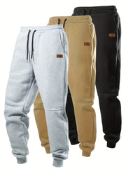 3pcs 3-Pc Men'S Autumn And Winter Sports Casual Pants, Men'S Autumn And Winter Warm Casual Pants, Men'S Autumn And Winter Running Pants, Autumn And Winter Outdoor Pants, Jogging Outdoor Sports Pants Warm And Thickened, Great Gift