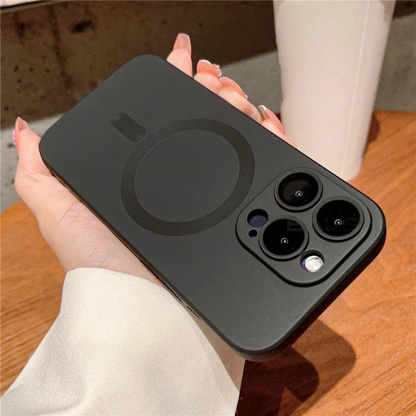 Luxury For Wireless Charging Case For IPhone 16 15 11 13 12 14 Pro Max Plus Magnetic Phone Cases Lens Protector Matte Cover