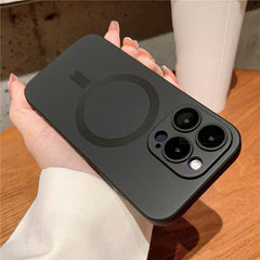 Luxury For Wireless Charging Case For IPhone 16 15 11 13 12 14 Pro Max Plus Magnetic Phone Cases Lens Protector Matte Cover