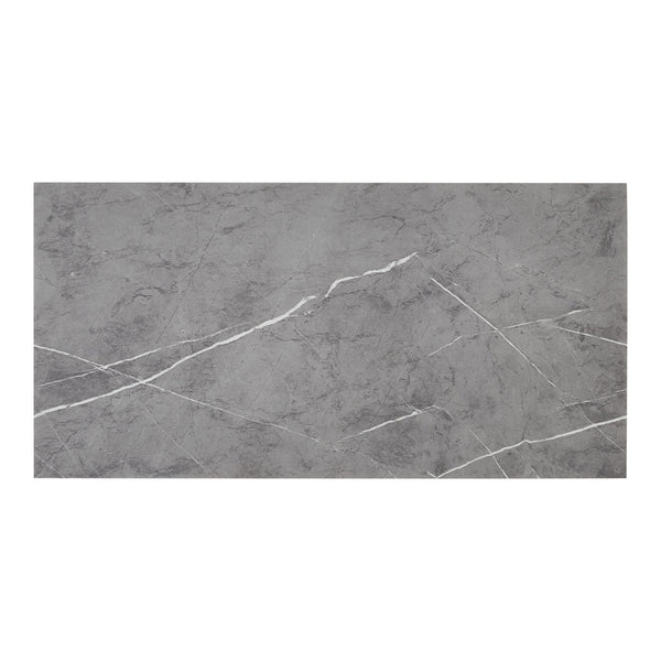 Marble Tile Stickers, Peel and Stick Marble Stick on Tiles 60 x 30cm, 10PCS PVC Self Adhesive Wall Backsplash Tiles for Kitchen Bathroom (Grey Marble)