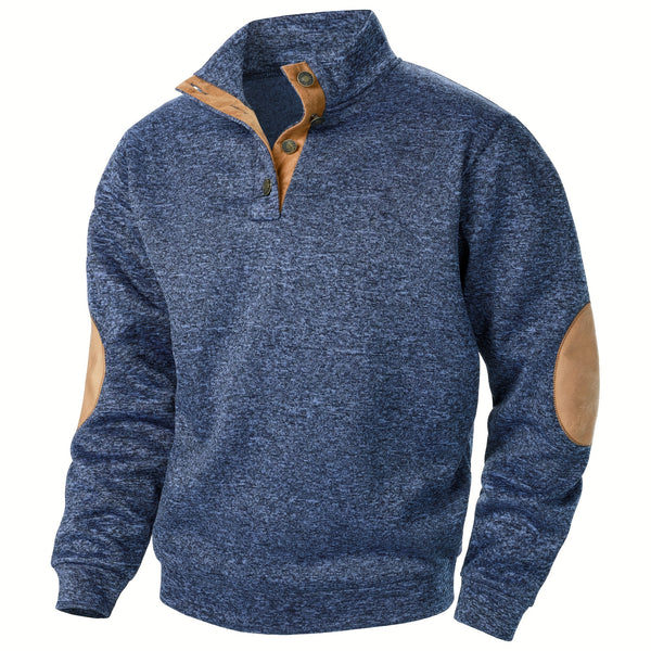Men'S Long-Sleeve Casual Knit Shirt with a Stand Collar for Autumn And Winter, Suitable for Golf And Camping, Sold in a Set of Three