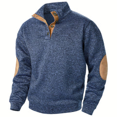 Men'S Long-Sleeve Casual Knit Shirt with a Stand Collar for Autumn And Winter, Suitable for Golf And Camping, Sold in a Set of Three
