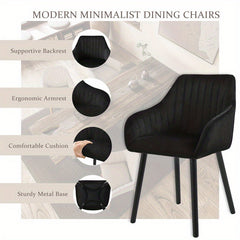 Modern Scandinavian Dining Chairs Suitable for - Ergonomic Armrests & Padded Seats with Cushioned Backrest, Soft /Upholstery & Sturdy Legs - - Modern Chairs, for, or for Company Events (Assembly Required)