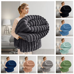GC GAVENO CAVAILIA Luxuriously Ribbed Throw, Soft Plush Fleece Blanket, Lightweight and Cosy Sofa Bed throw, 200x240cm, Premium Quality Polyester Decorative Throw for Home Comfort | Fast Dispatch from Local Warehouse | Trusted UK Brand