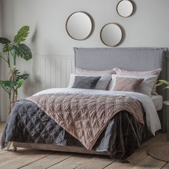 Gallery Quilted Cotton Velvet Bedspread in Duck Egg