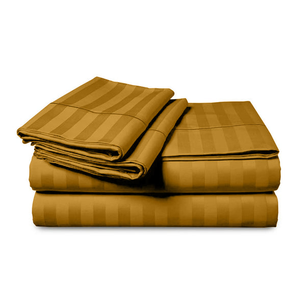 1pc Extra Deep Striped Fitted Sheet 40cm – Soft & Comfortable Microfiber Bedding, Breathable & Smooth, Machine Washable Bed Sheet Suitable for Bedroom